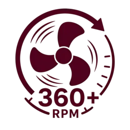 360+ RPM and 230+ CMM