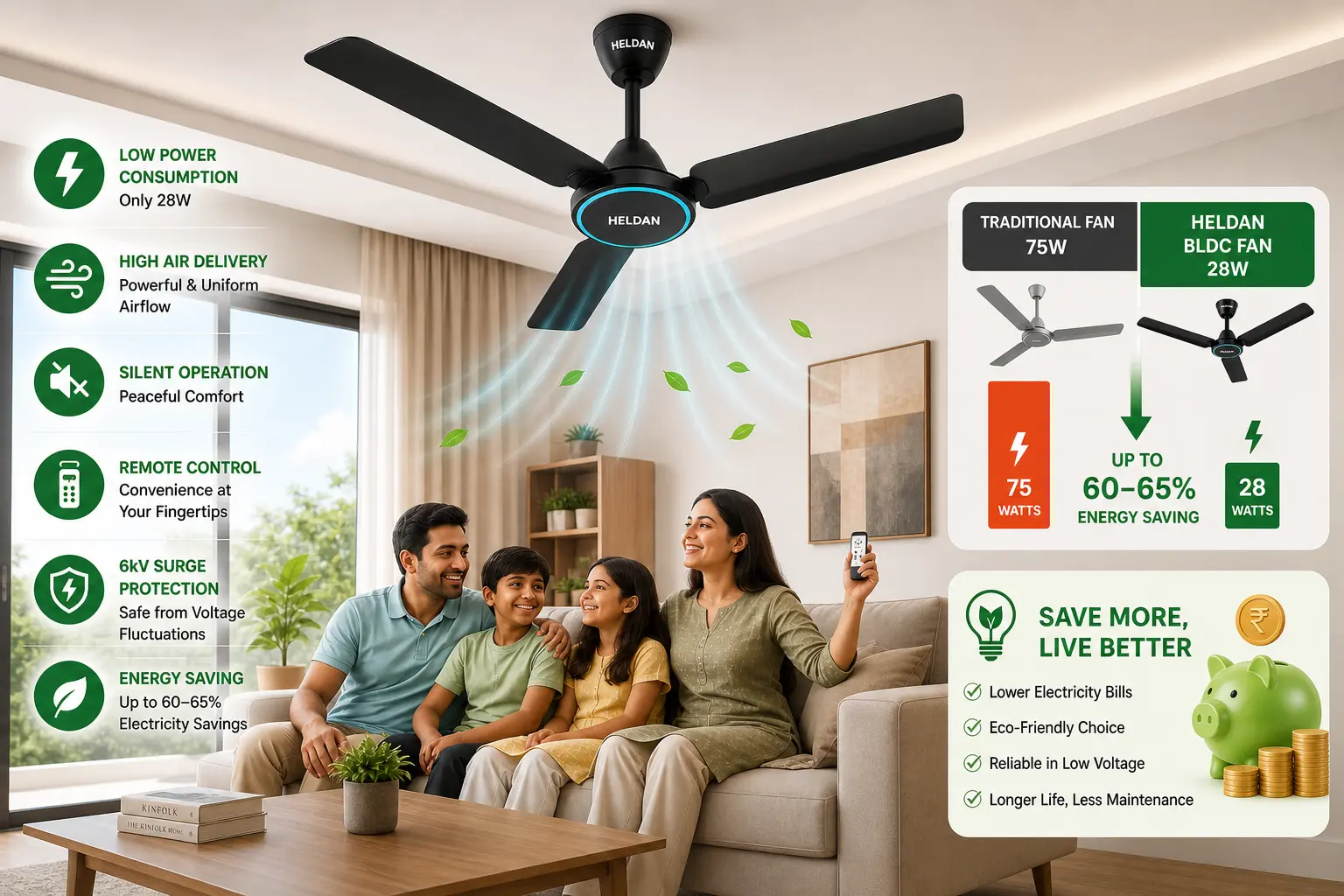 Energy Saving Ceiling Fan